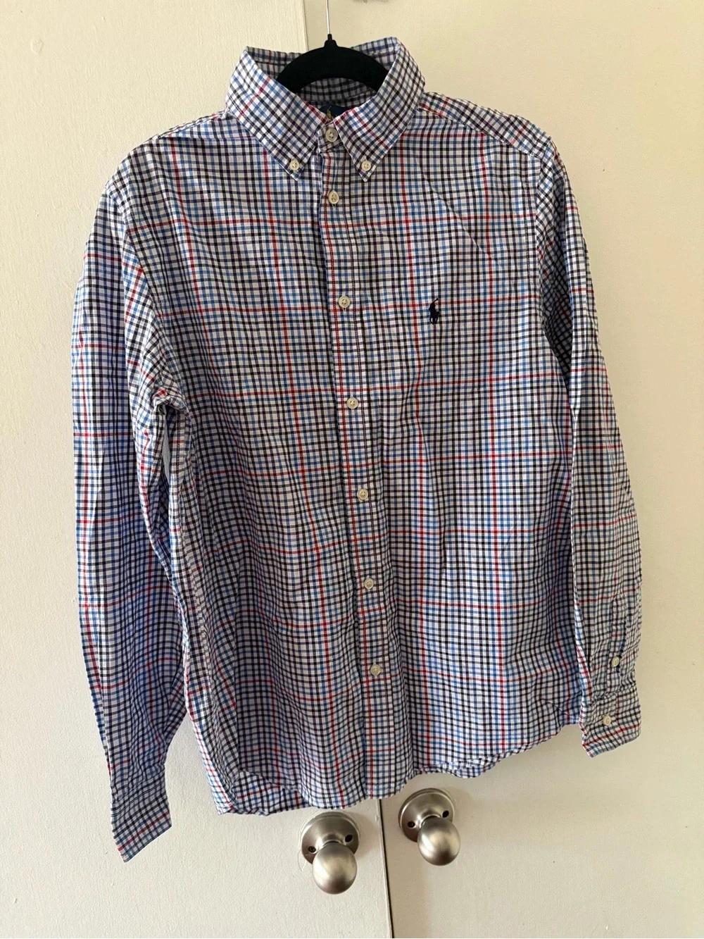Big boys Button-Down Check Shirt - Blue/Red/White